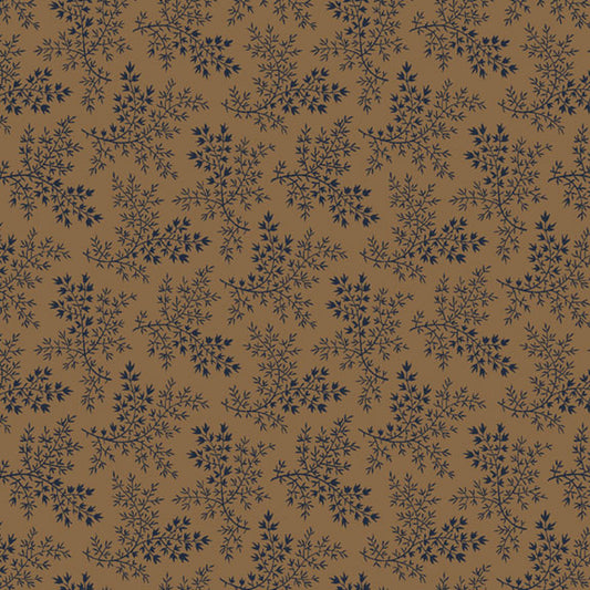 Blue Floral on Brown