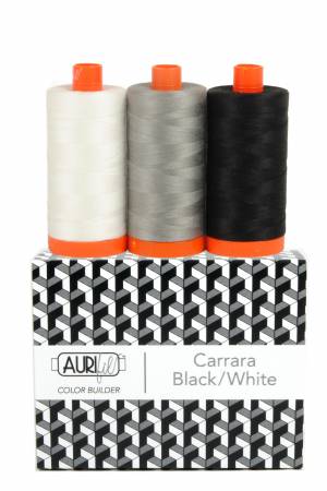 Aurifil 50wt Black/Gray/White